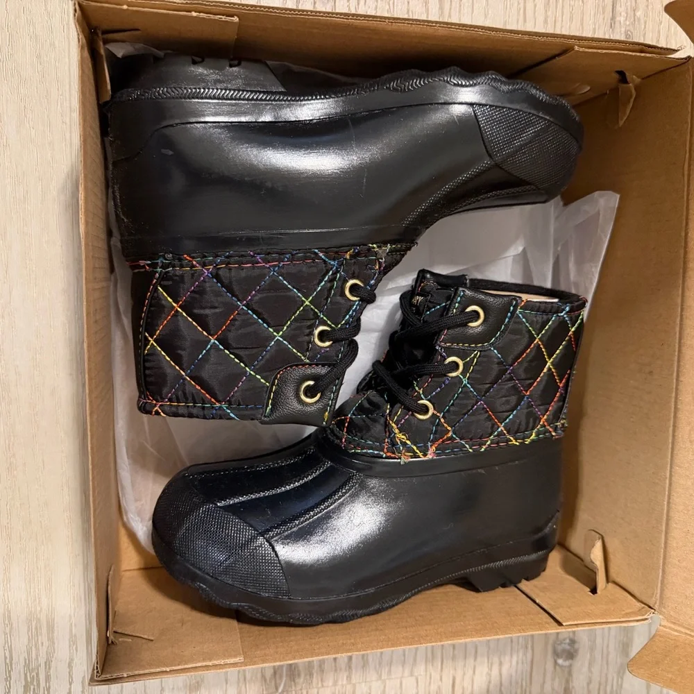 Sperry Port Rainbow Youth Girls' Weather Boots size 11